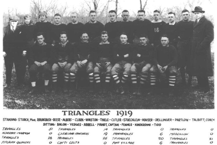 Dayton Triangles The Dayton Triangles The 1919 Team