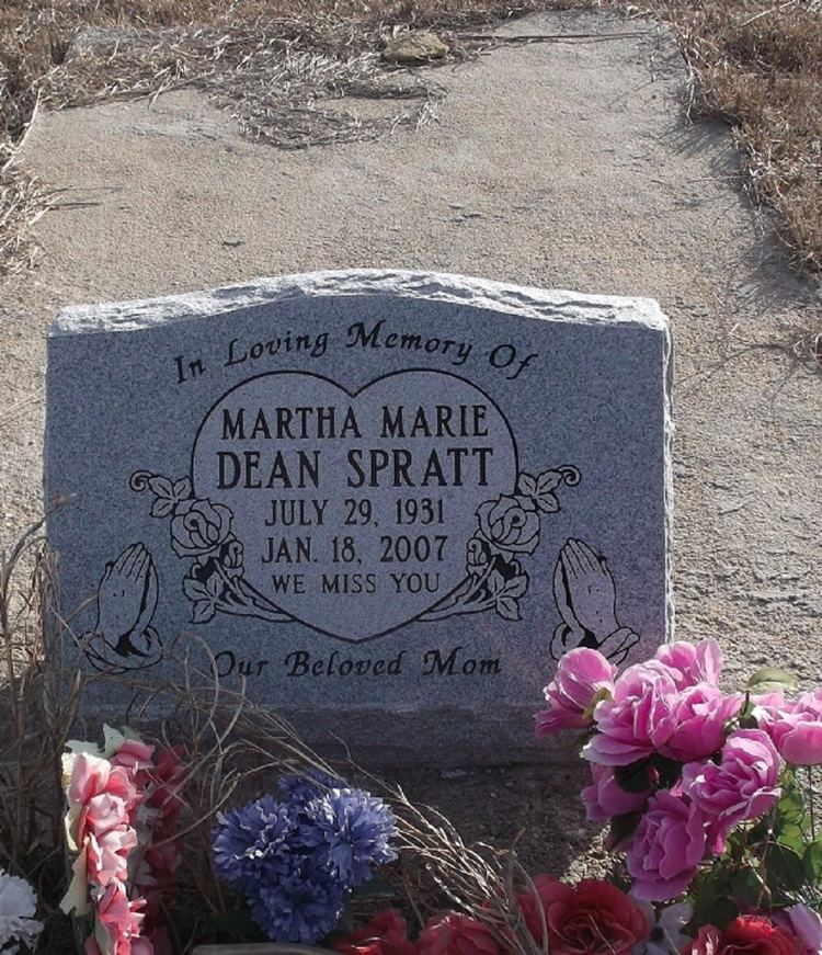 Dean Spratt Martha Marie Dean Spratt 1931 2007 Find A Grave Memorial