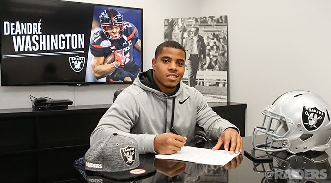 DeAndré Washington Raiders Sign FifthRound Pick RB DeAndr Washington