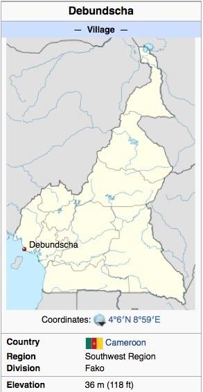 Debundscha Debundscha Cameroon Map