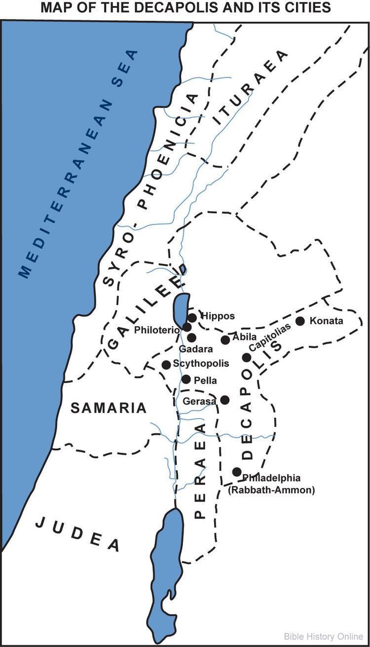 Decapolis Map of the Decapolis and its Cities Bible History Online