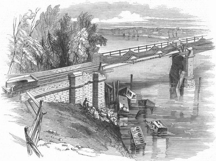 Dee Bridge disaster CHESHIRE Railway accident Chester Dee Bridge antique print 1847
