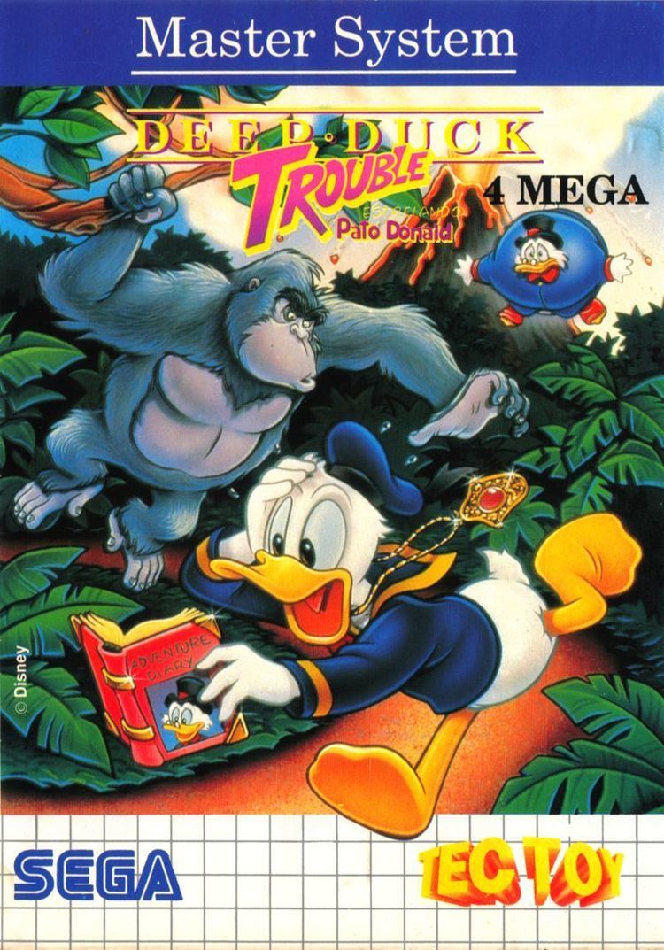 Deep Duck Trouble Starring Donald Duck Deep Duck Trouble starring Donald Duck 1993 SEGA Master System box