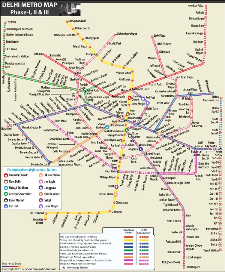 Delhi Metro Delhi Metro Stations Map