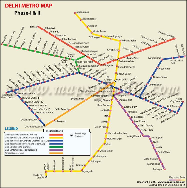 Delhi Metro Delhi Metro Stations Map