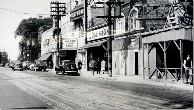 Demolition University movie scenes This scene gazes north on Yonge Street from St Clair Avenue The featured film on the marquee of the Hollywood is South Riding starring Ann Todd 