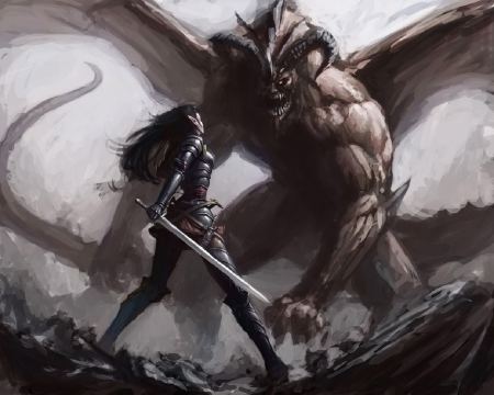 Demon Fighter Demon Fighter Fantasy Abstract Background Wallpapers on Desktop