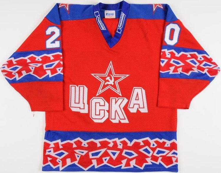 Denis Khlopotnov 199798 Denis Khlopotnov UCKA Central Red Army Game Worn Jersey