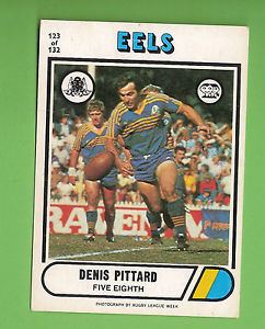 Denis Pittard 1976 SCANLENS RUGBY LEAGUE CARD 123 DENIS PITTARD PARRAMATTA EELS