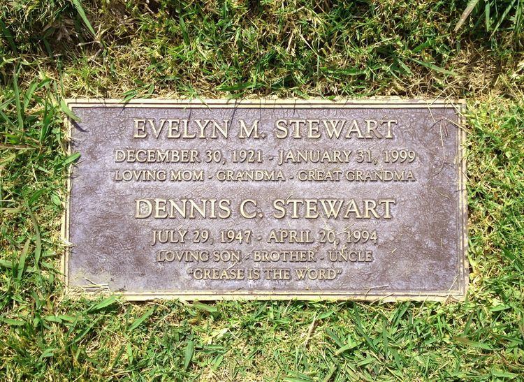 Grave of Dennis Cleveland Stewart and his mother Evelyn M. Stewart.