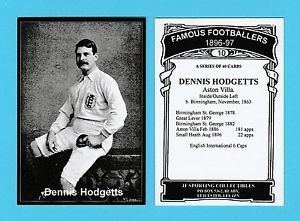 Dennis Hodgetts JF SPORTING FAMOUS FOOTBALLER CARD 189697 DENNIS HODGETTS OF