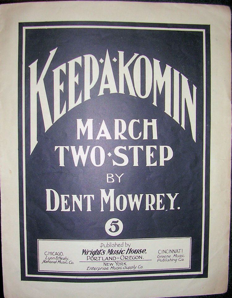 Dent Mowrey RARE 1902 KEEPAKOMIN March Dent MOWREY Black Americana Sheet