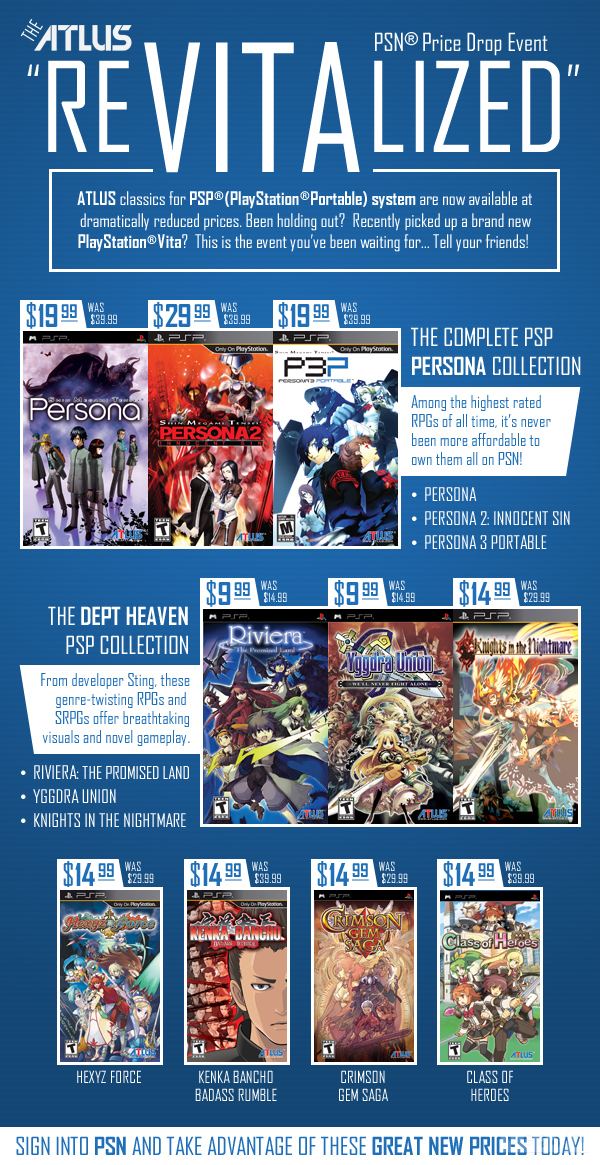 Dept. Heaven Atlus PSN sale discounts Persona Dept Heaven and more VG247