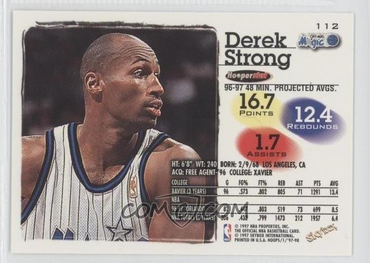 Derek Strong 199798 NBA Hoops Base 112 Derek Strong COMC Card Marketplace