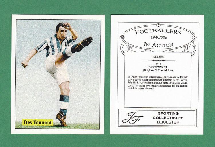 Des Tennant JF SPORTING FOOTBALLER CARD 194050s DES TENNANT OF BRIGHTON