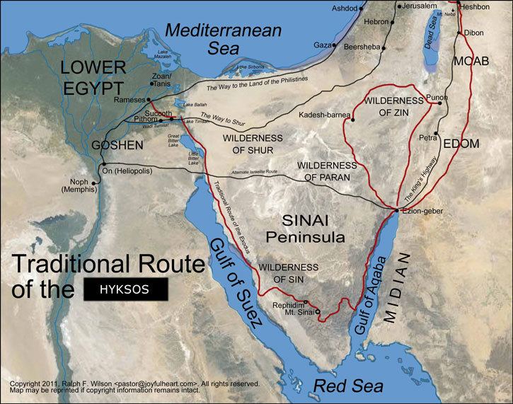 The traditional route of the Exodus