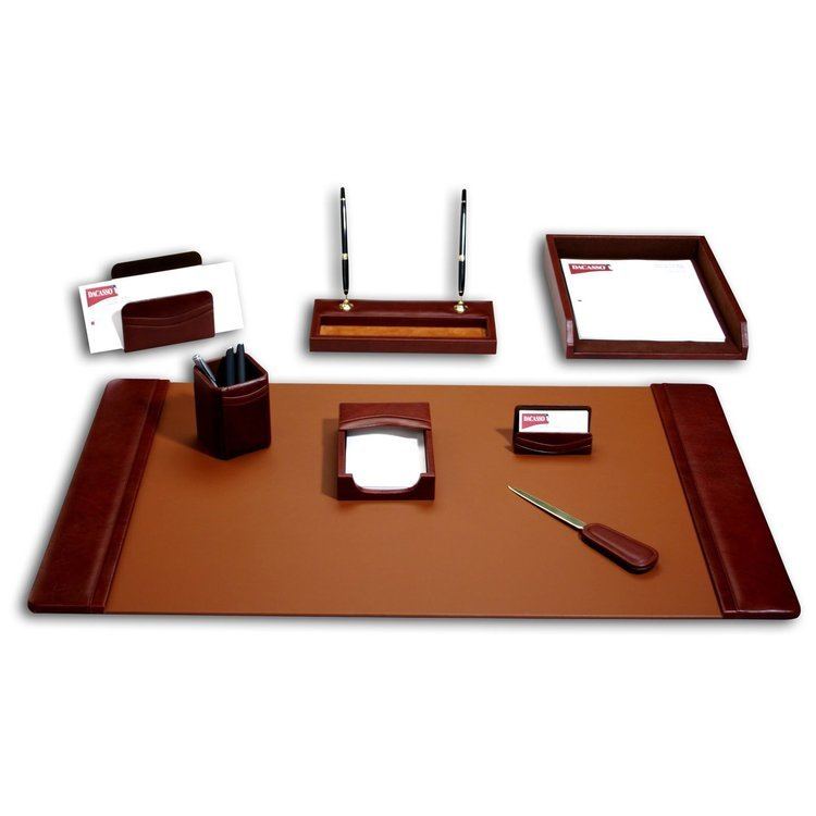 Desk Set Dacasso Sassari Leather 8Piece Desk Set Hayneedle