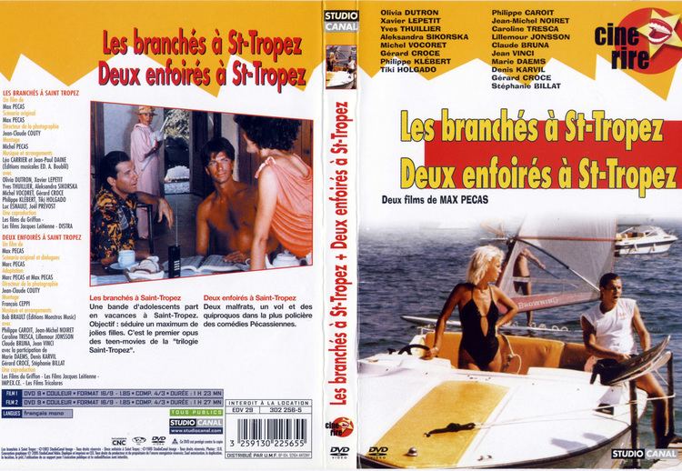 Dvd front and back cover of Les brances a St-Tropez Deux enfoirés à Saint-Tropez