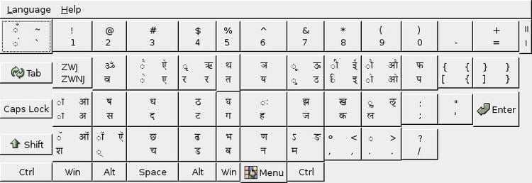 Devanagari keyboard layout