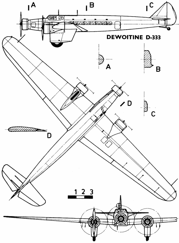 Dewoitine D.332 Dewoitine D332 Blueprint Download free blueprint for 3D modeling