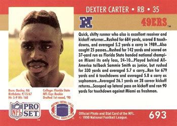Dexter Carter The Trading Card Database 1990 Pro Set Football Gallery