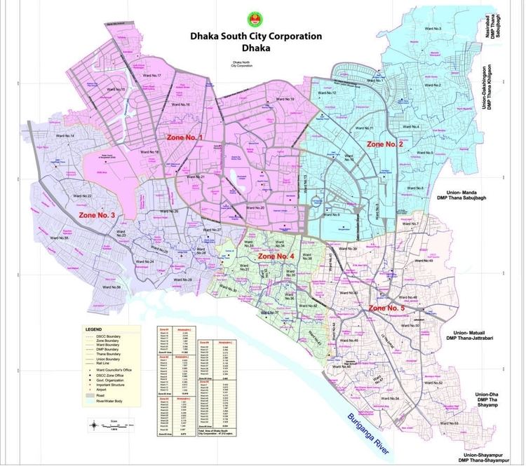 Dhaka South City Corporation Dhaka City Map South and North City Corporation