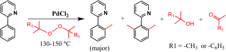 Di-tert-butyl peroxide The mechanism of catalytic methylation of 2phenylpyridine using di