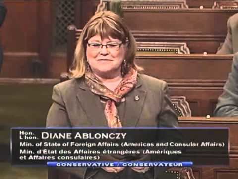 Diane Ablonczy Conservative Minister Diane Ablonczy throws assistant