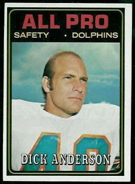 Dick Anderson wwwfootballcardgallerycom1974Topps142DickAn
