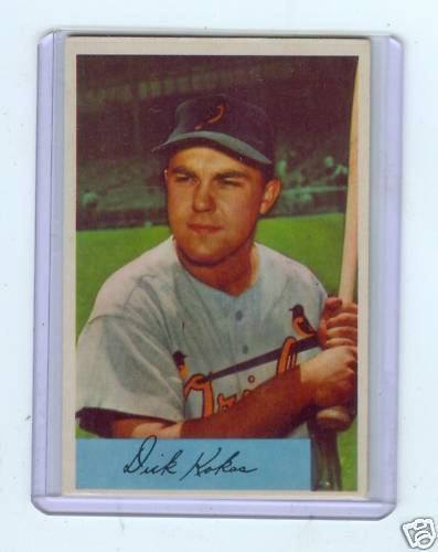 Dick Kokos 1954 Bowman Dick Kokos Baltimore Orioles 37 Baseball Card eBay