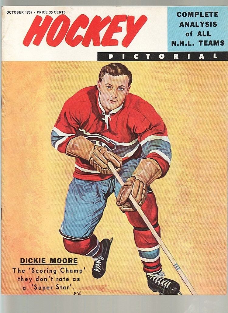 Dickie Moore (ice hockey) Ice Hockey Mag 1959 Hockey Pictorial Dickie Moore cover
