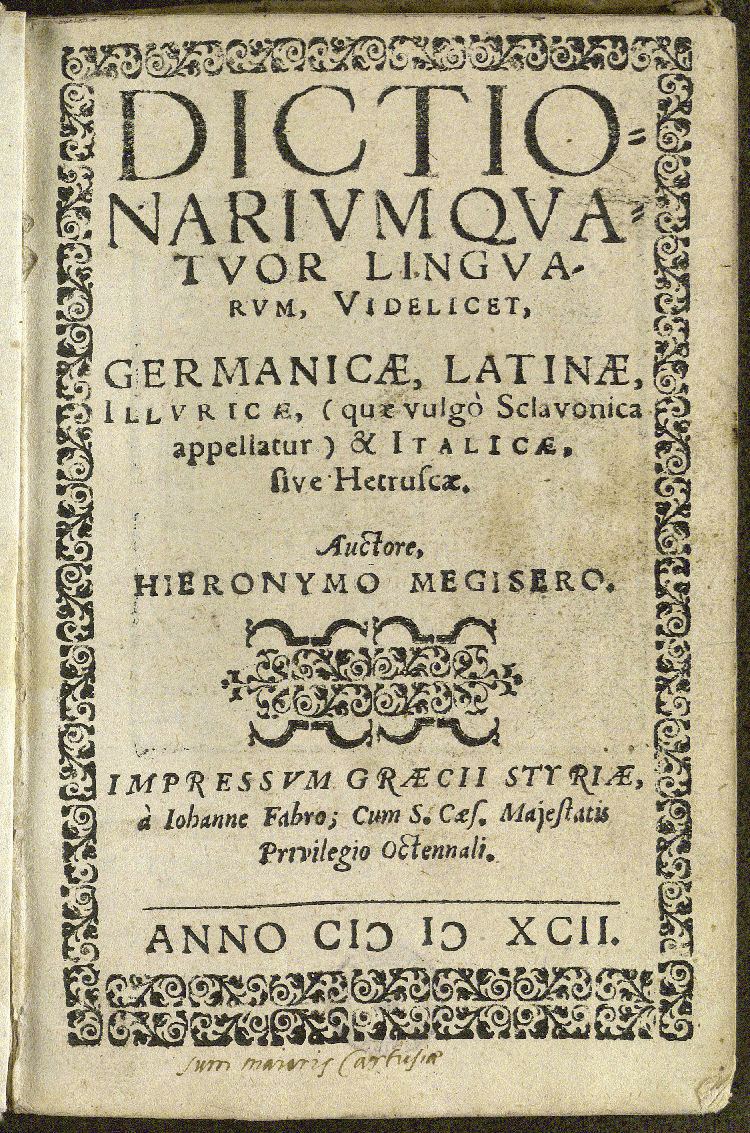 Dictionarium quatuor linguarum