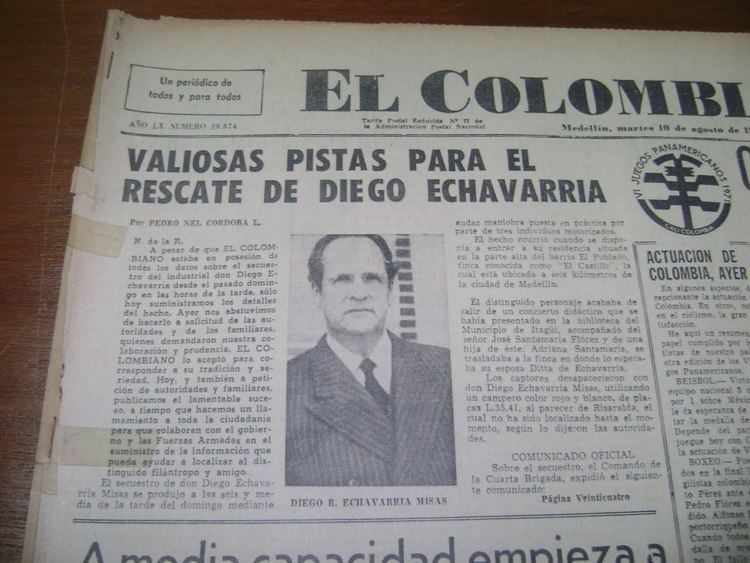 Diego Echavarría Misas Proyecto Pablo Escobar Portada sobre el secuestro de Diego