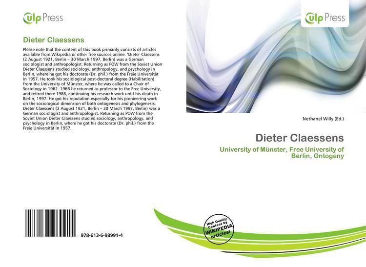 Dieter Claessens Dieter Claessens 9786136989914 6136989913 9786136989914