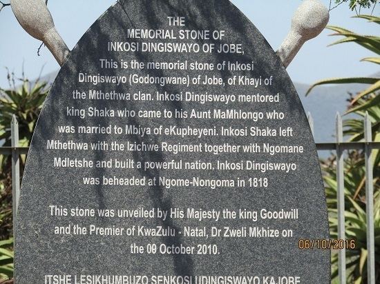 Dingiswayo King Dingiswayos Memorial Eshowe