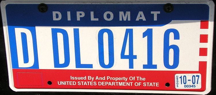 Diplomatic license plates