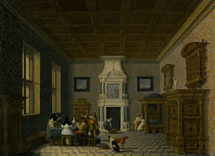 Dirck van Delen FileDirck van Delen A Palace Interior with Cavaliers Cavorting