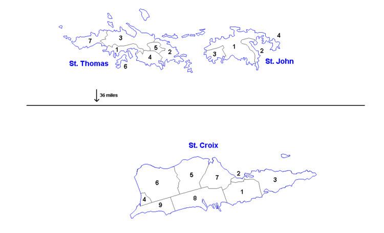 Districts and sub-districts of the United States Virgin Islands