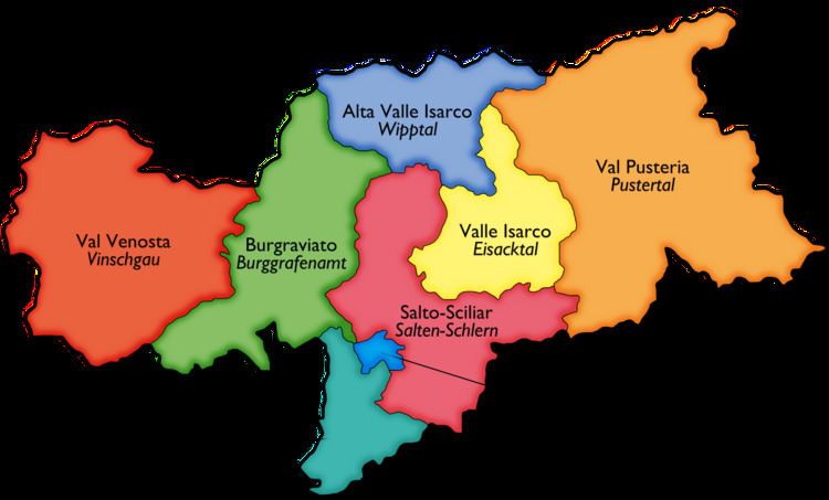Districts of Trentino-Alto Adige/Südtirol