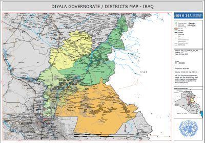 Diyala Governorate Kurdipedia DIYALA GOVERNORATE DISTRICTS MAP IRAQ