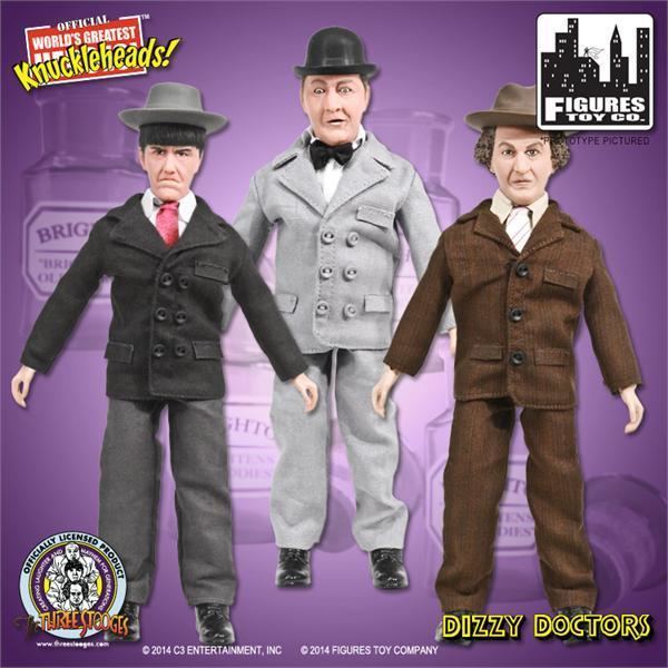 Dizzy Doctors The Three Stooges 8 Inch Action Figures Set of all 3 Dizzy Doctors