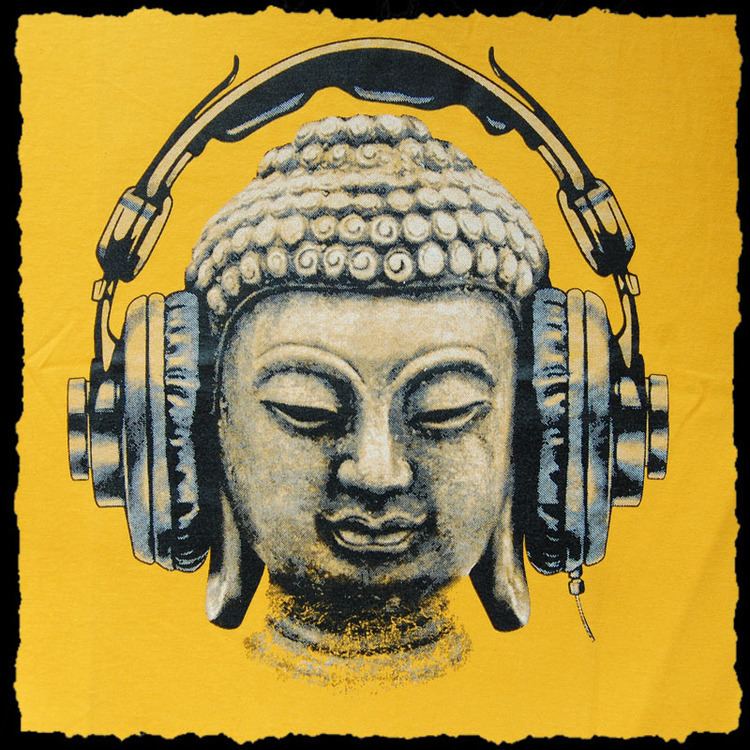 DJ Buddha DJ Buddha Headphones Music Club Men39s T Shirt Trance Goa