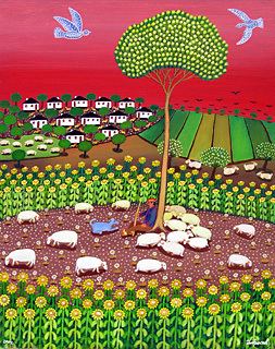 Dobrosav Milojevic Sunset by Dobrosav Milojevic GINA Gallery of International Naive Art