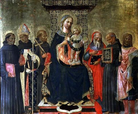 Domenico di Michelino Madonna and Child with Saints tempera o Domenico di