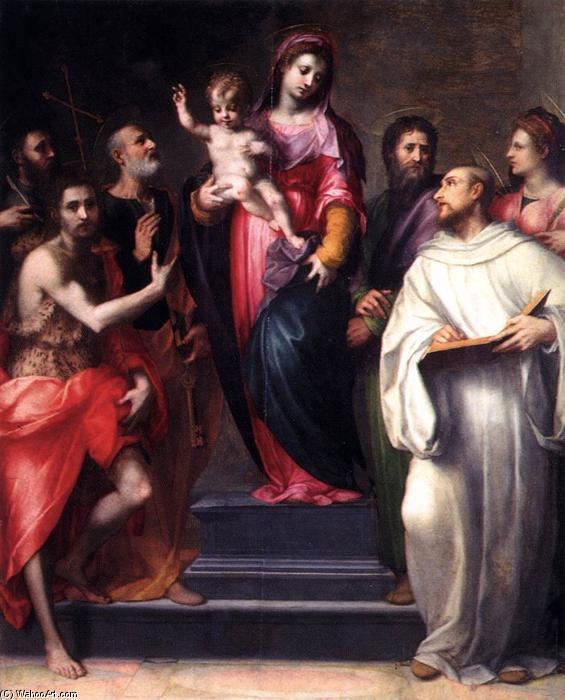 Domenico Puligo and Child with Saints Oil On Canvas by Domenico Puligo 14921527