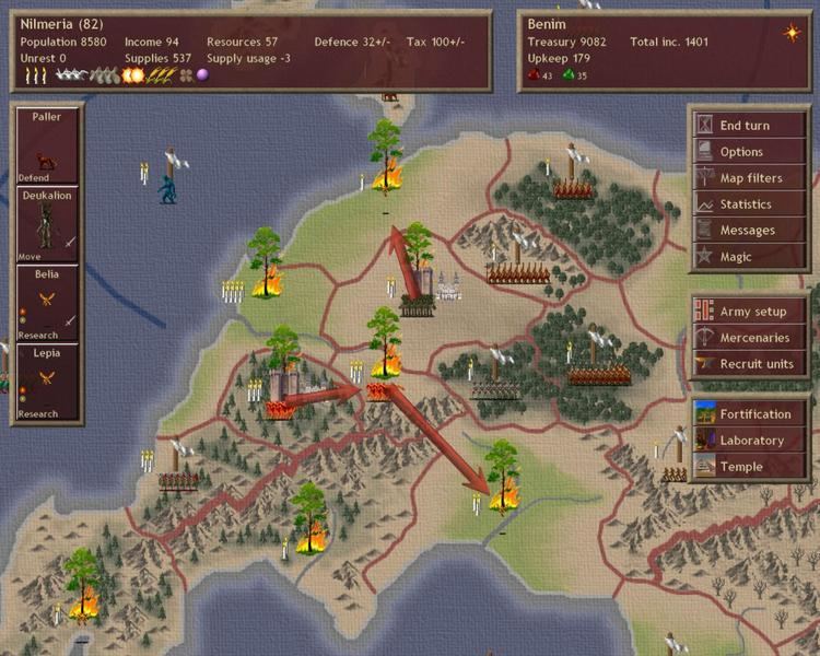 Dominions 3: The Awakening Overland Map image Red Wood Burning Forest mod for Dominions 3