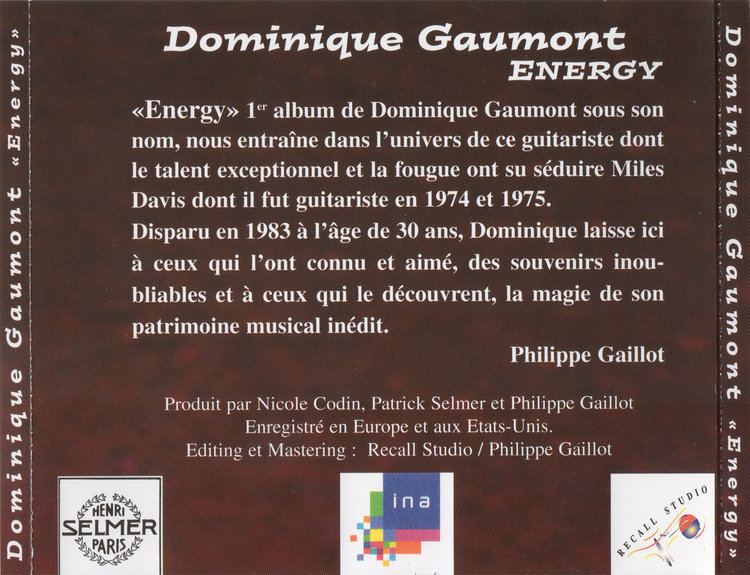 Dominique Gaumont ENERGY DOMINIQUE GAUMONT