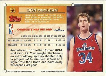 Don MacLean (basketball) The Trading Card Database Don MacLean Gallery 199394