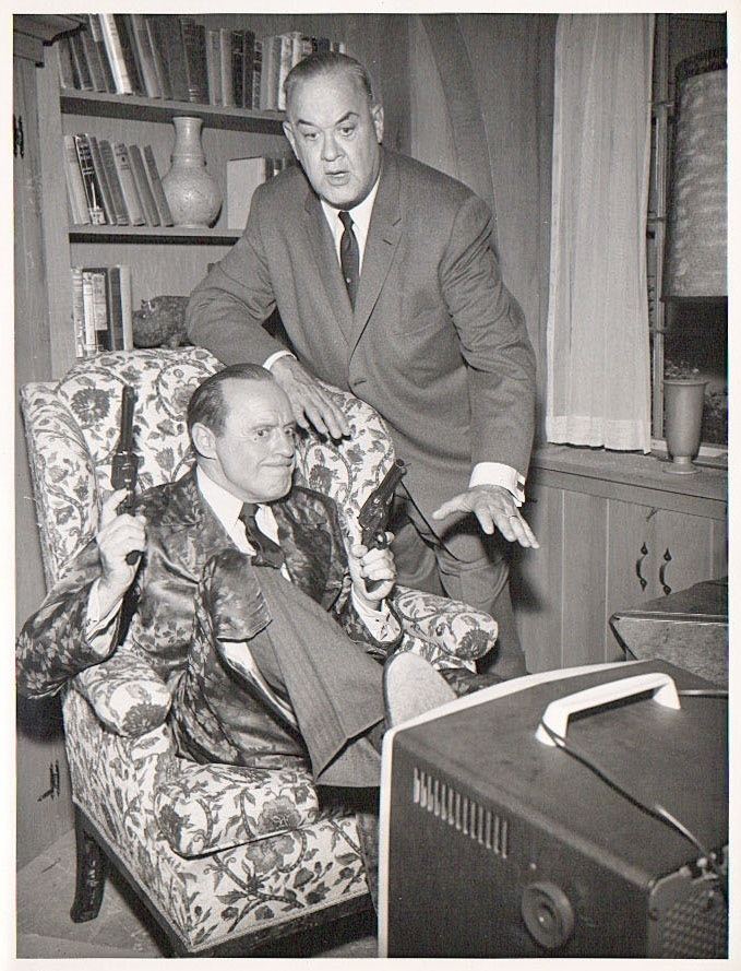 Don Wilson (announcer) Jack Benny with comic announcercast member of The Jack Benny