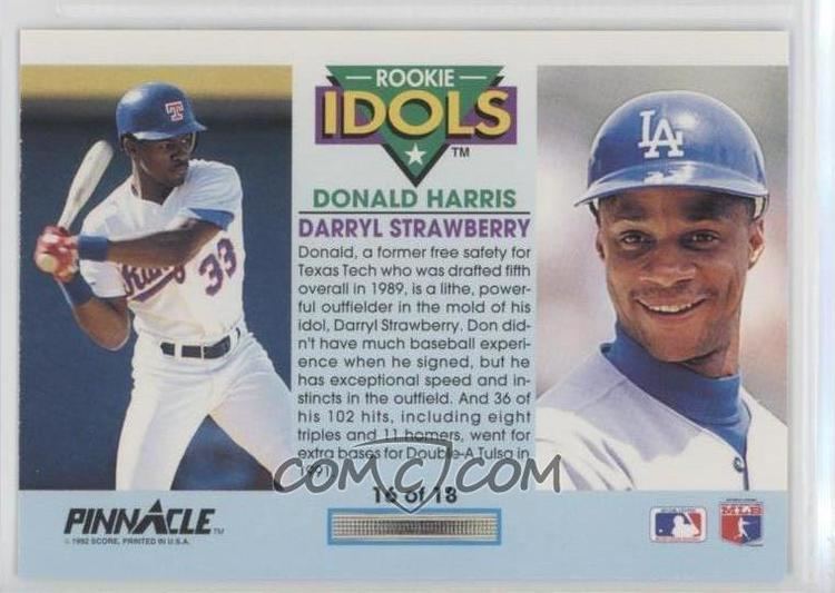 Donald Harris (baseball) 1992 Pinnacle Rookie Idols 16 Darryl Strawberry Donald Harris